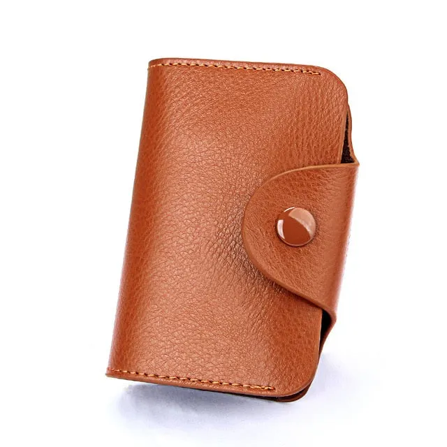 Genuine Leather Men Business Card Holder Wallet 15 Bits Card Case Bank Credit Card Case ID Holders Women Cardholder Porte Carte