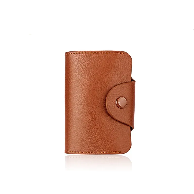 Genuine Leather Men Business Card Holder Wallet 15 Bits Card Case Bank Credit Card Case ID Holders Women Cardholder Porte Carte