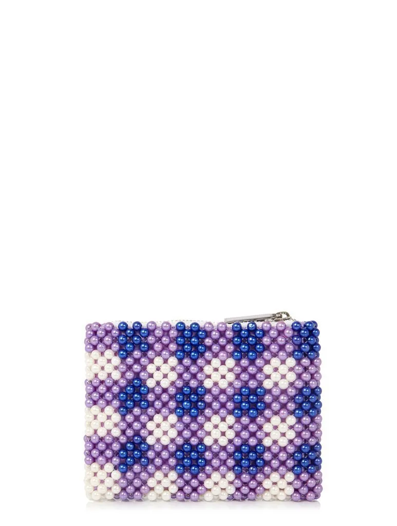 Gingham Beaded Purse