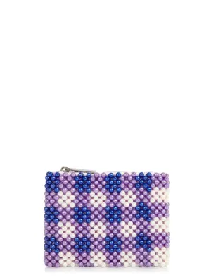 Gingham Beaded Purse