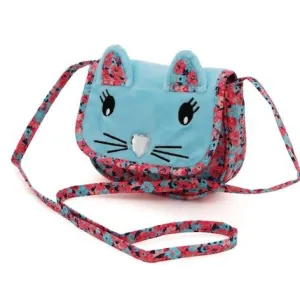 Girl's Blue Critter Cat Crossbody Purse