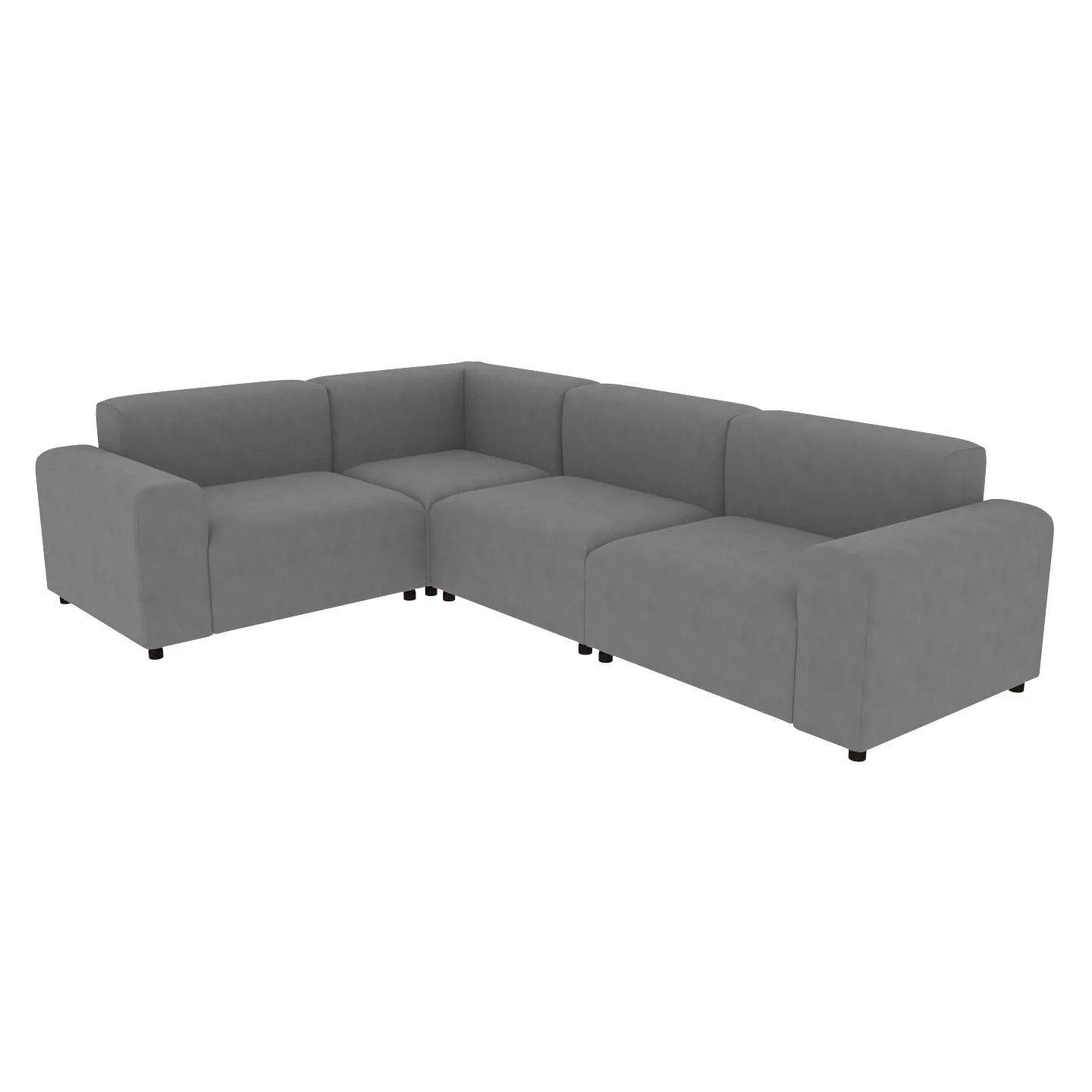 Glamour Grey Pastel Coloured Comfort Long L Shaped 4 Seater   Center Table Sofa for Home