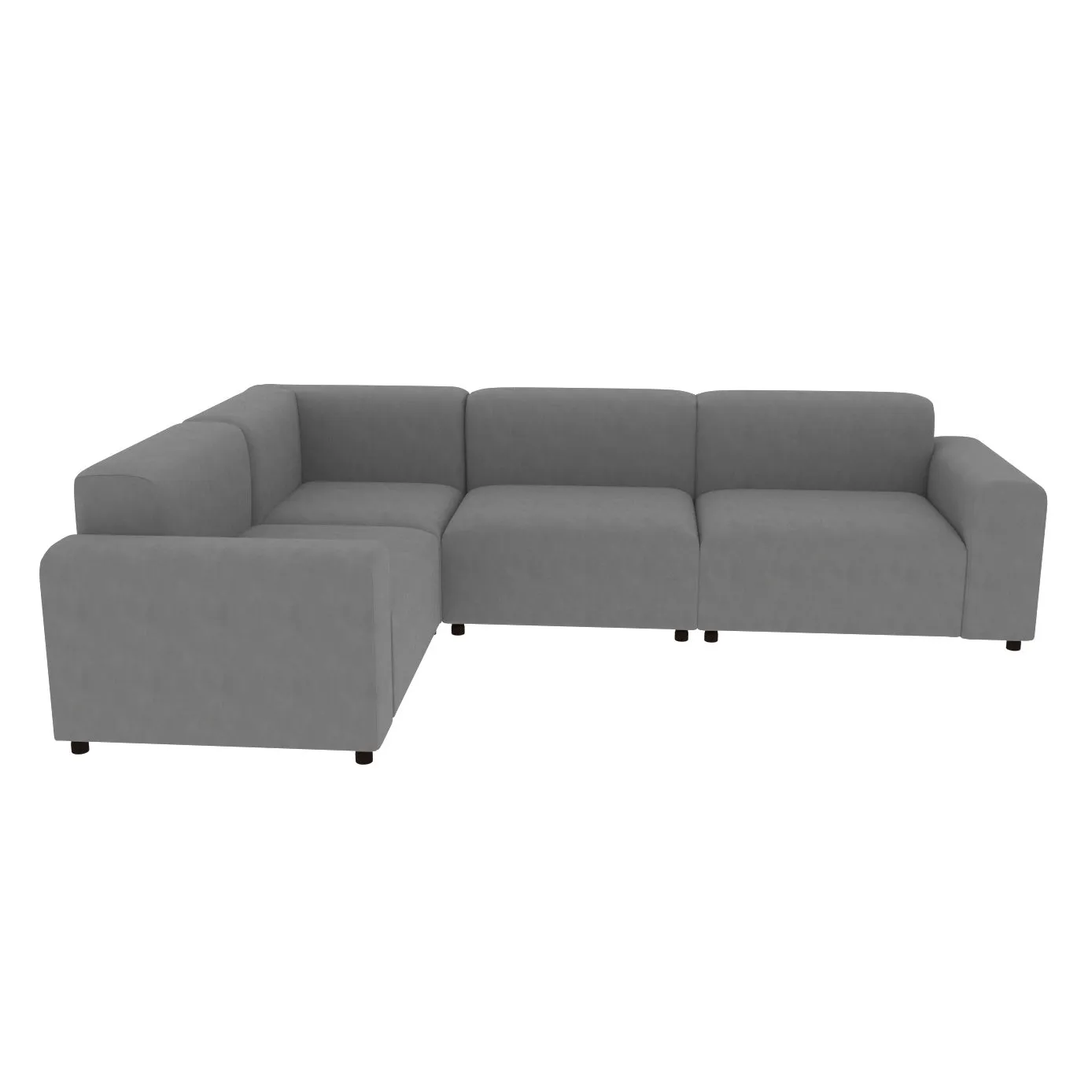 Glamour Grey Pastel Coloured Comfort Long L Shaped 4 Seater   Center Table Sofa for Home