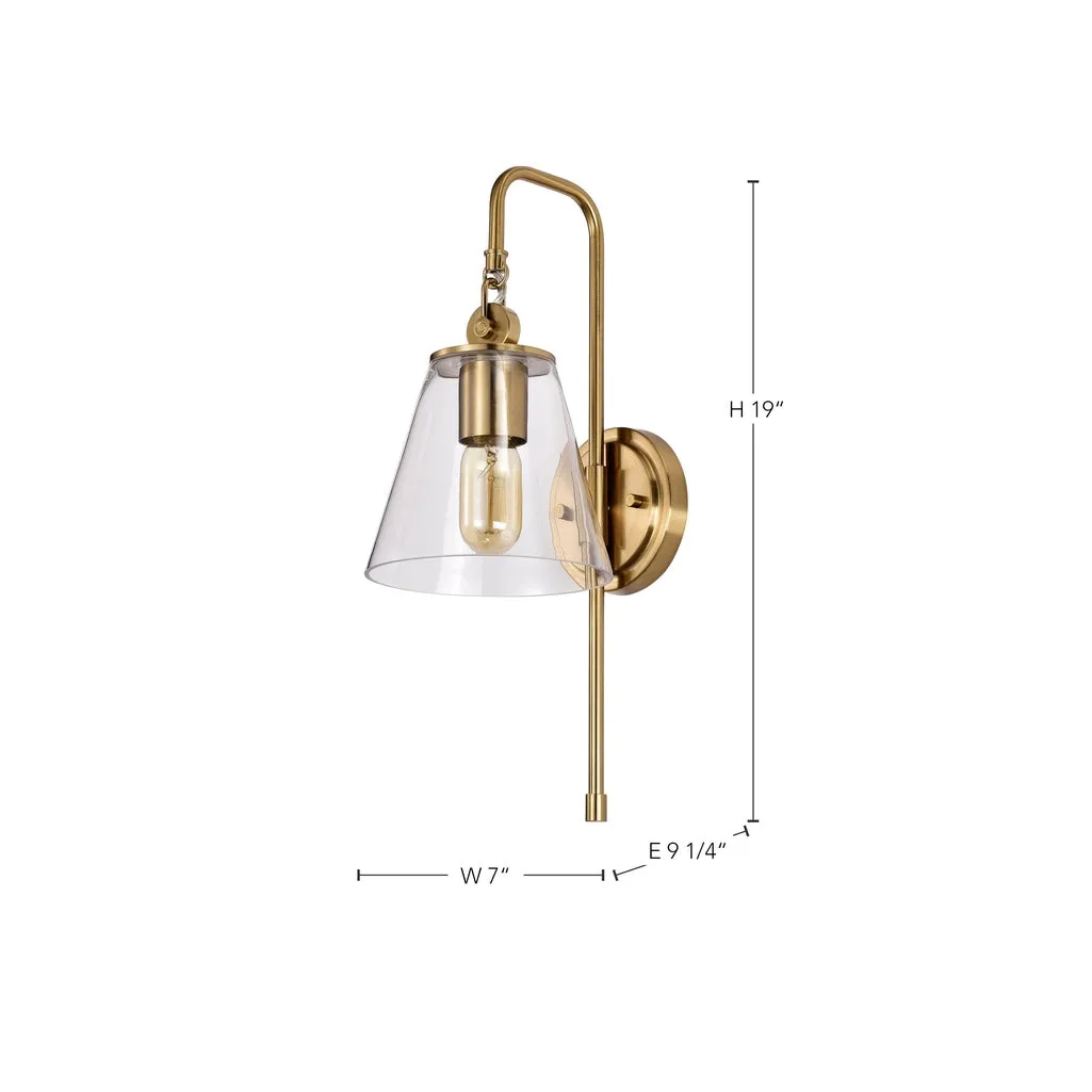 GLASS DOVER 1 LIGHT WALL SCONCE