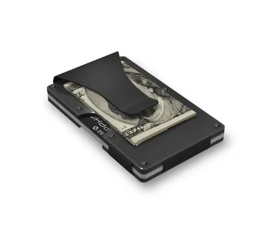 GRID WALLET - Grid Metal Wallet in Gunmetal Aluminum