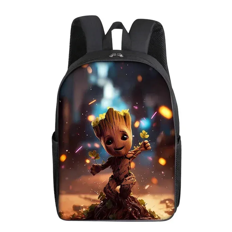 Groot Marvel Superhero School Backpack - Cute Cartoon Design for Kids and Adults, Ideal Gift and Office Knapsack