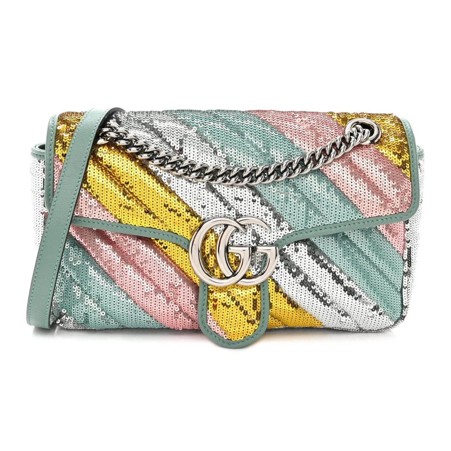 Gucci GG Marmont Sequin-embellished Shoulder Bag