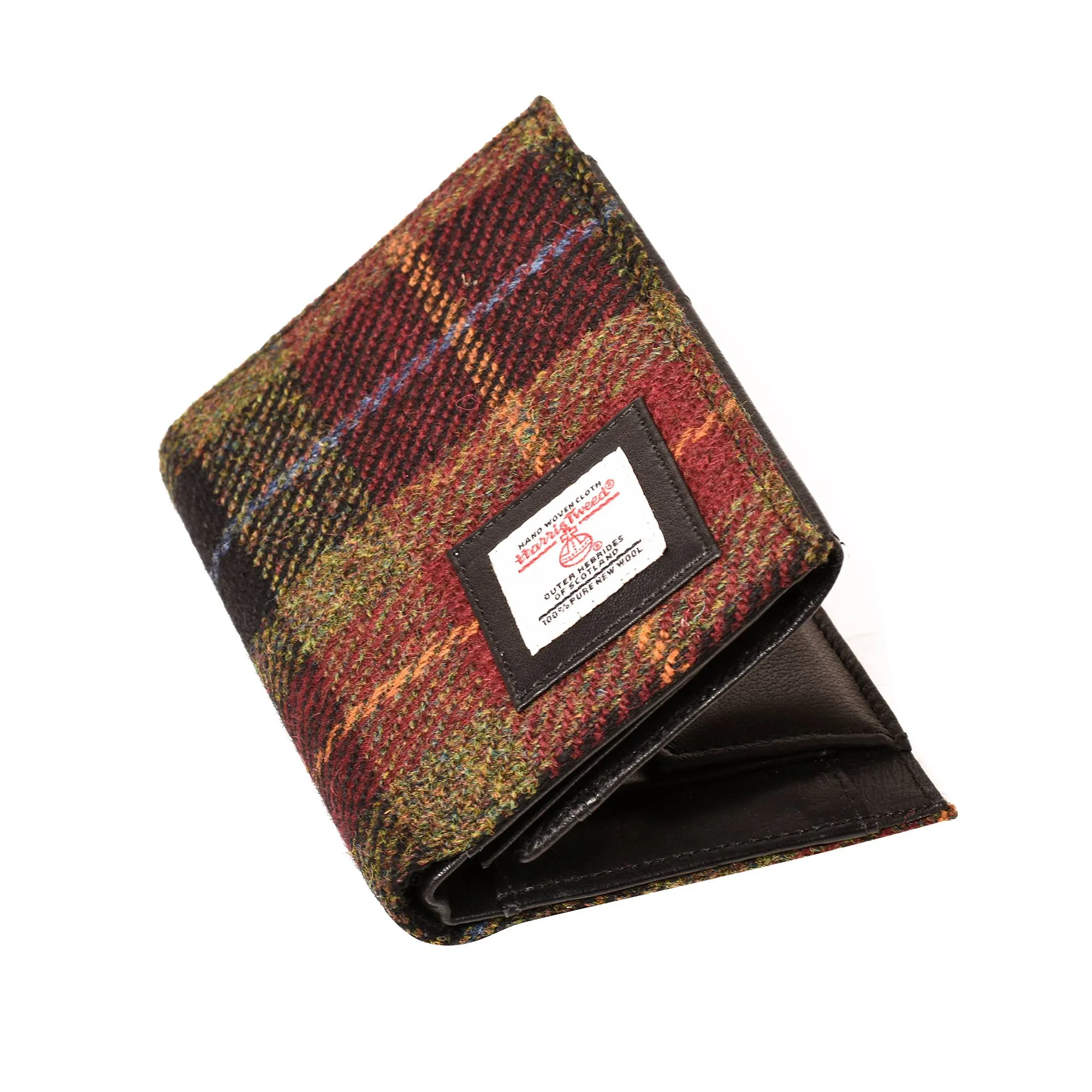 Harris Tweed Wallet Big Bifold Red