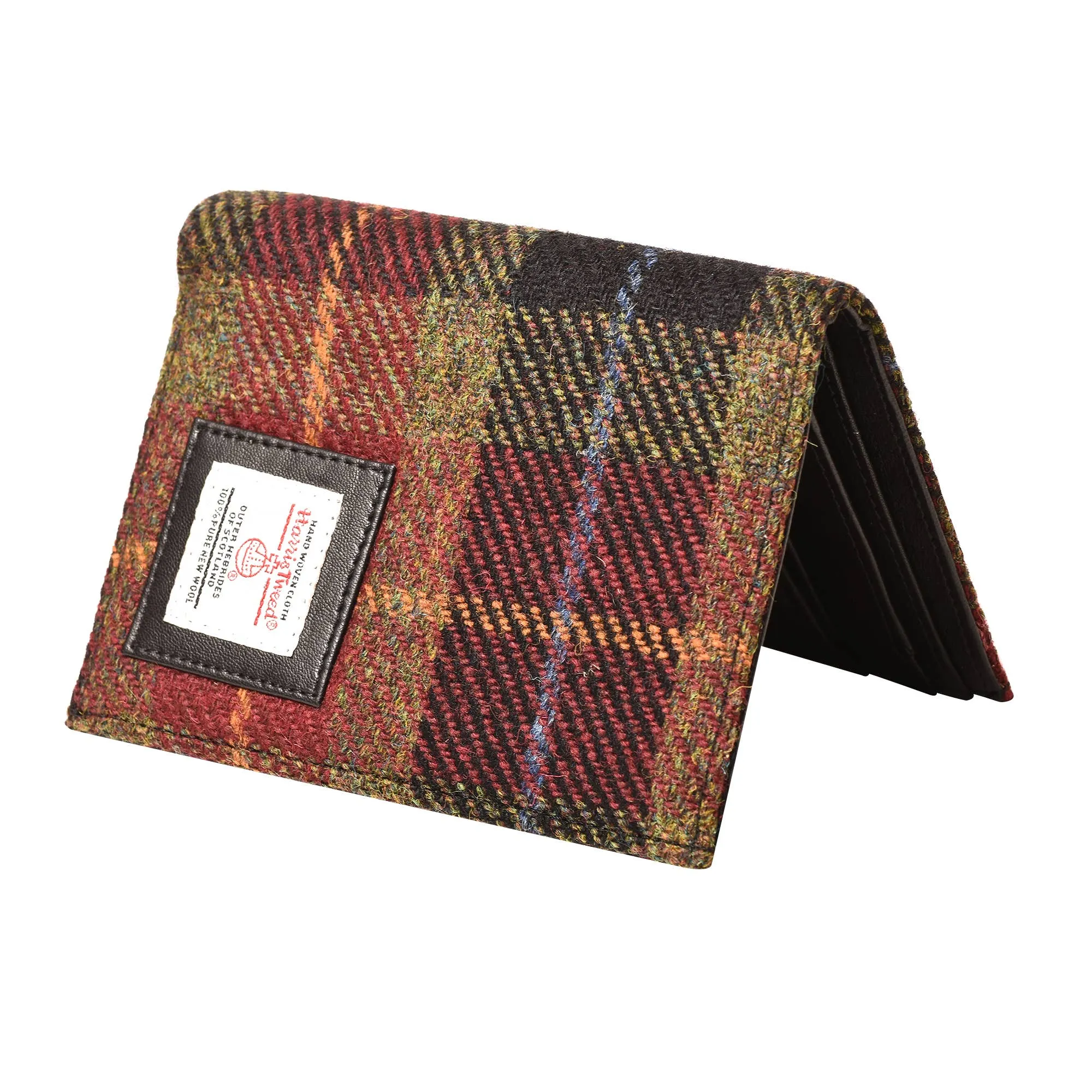 Harris Tweed Wallet Big Bifold Red