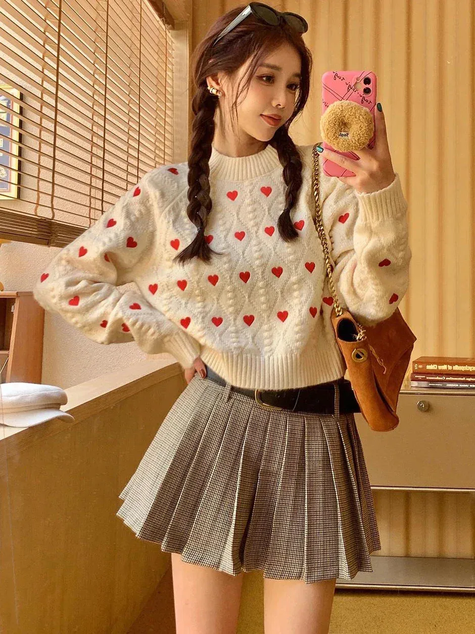 Heart Cabel Stylish Knit Sweater