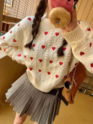 Heart Cabel Stylish Knit Sweater