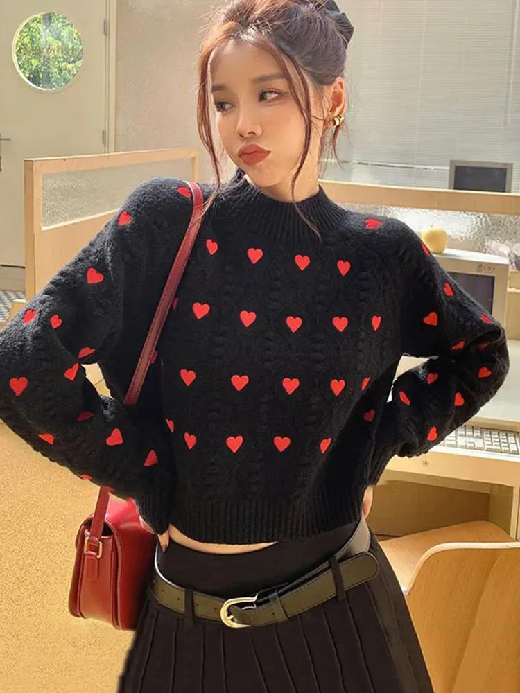 Heart Cabel Stylish Knit Sweater