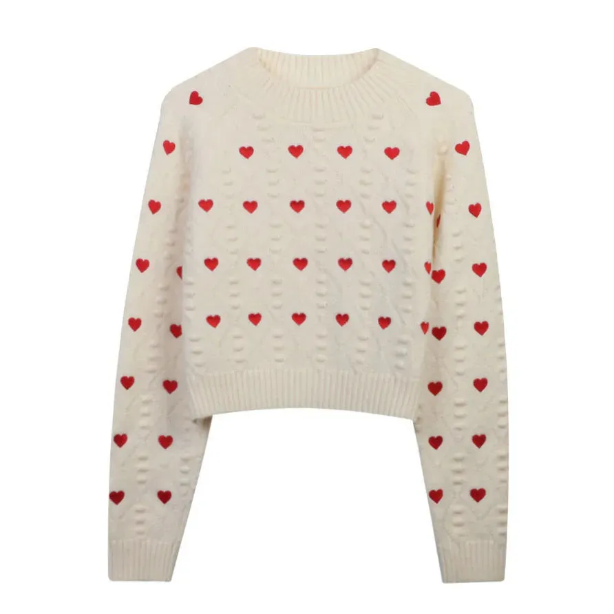 Heart Cabel Stylish Knit Sweater