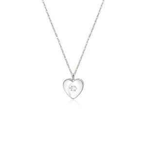 Heart Cubic Zirconia and Mother of Pearl Necklace