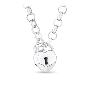 Heart Padlock Necklace in Sterling Silver