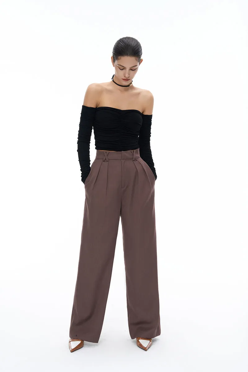 High-waisted Wide-leg Suit Pants