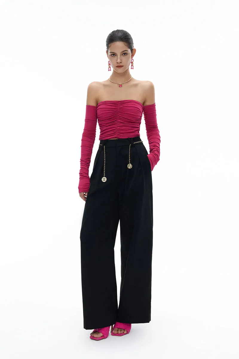 High-waisted Wide-leg Suit Pants