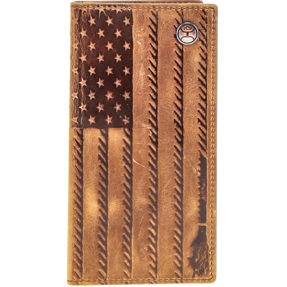 Hooey "Liberty Roper" Embossed Flag Leather Rodeo Wallet