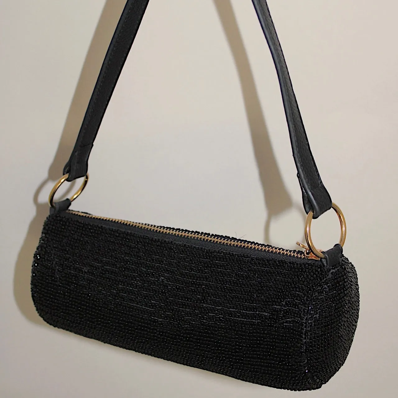 Icon Beaded Bag in Midnight