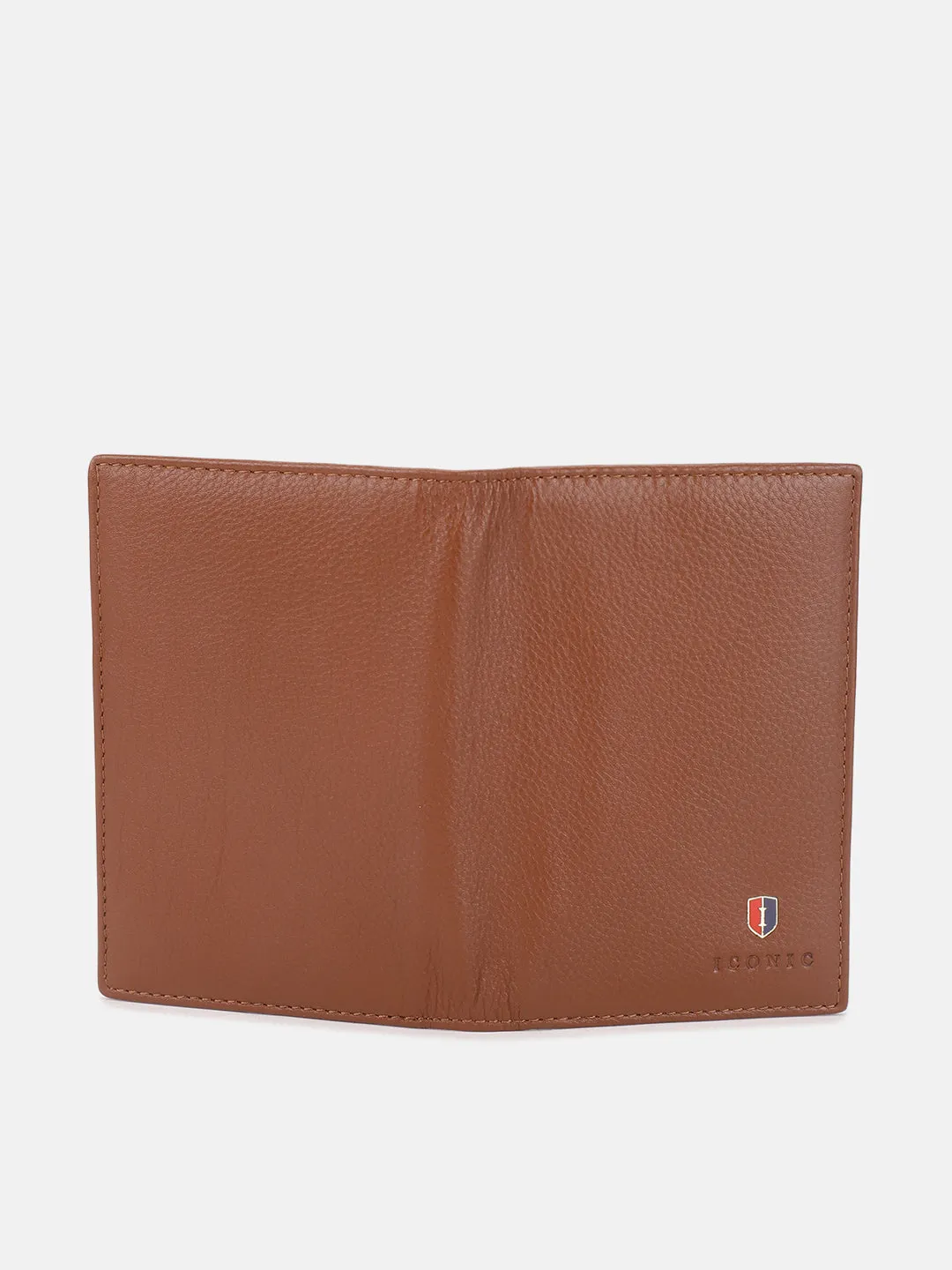 Iconic Men Brown Solid Passport Holder