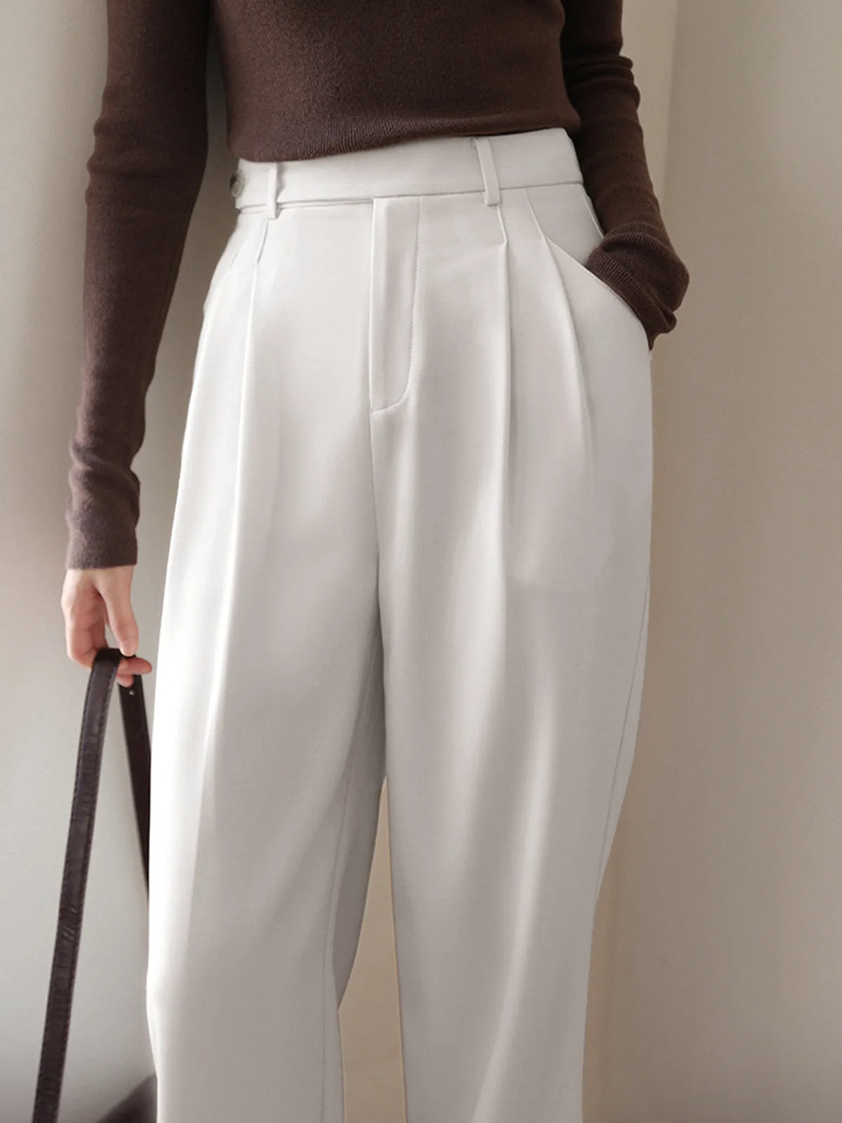 Ivory Fantasy Graceful Wide Leg Pants