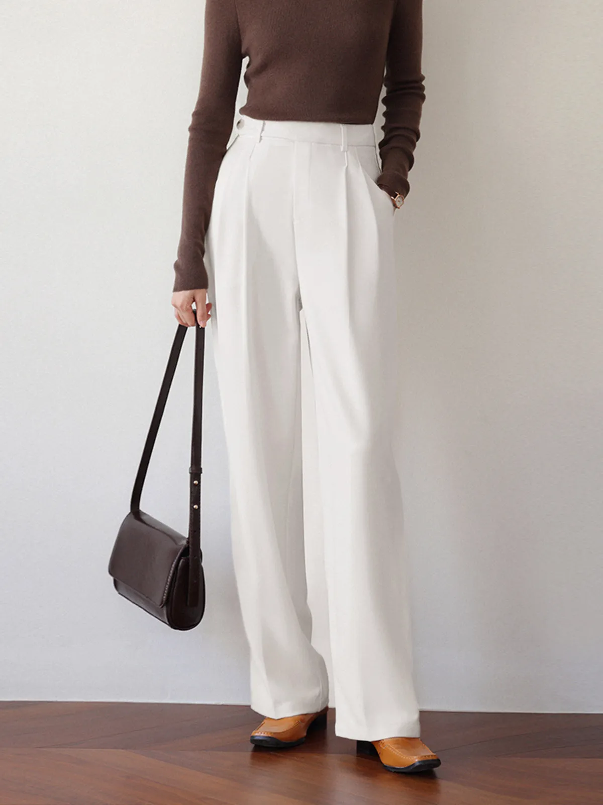 Ivory Fantasy Graceful Wide Leg Pants