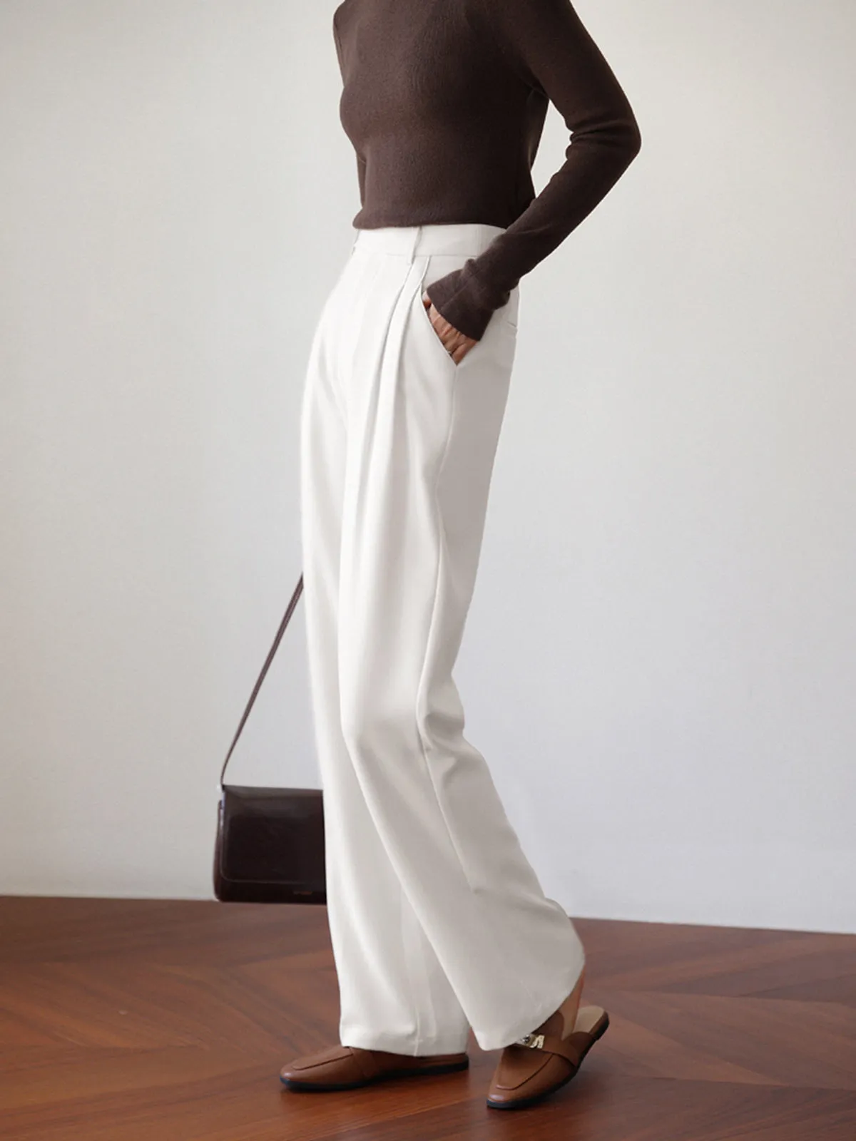 Ivory Fantasy Graceful Wide Leg Pants