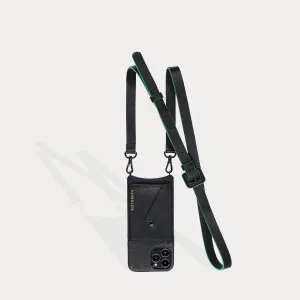 Jill Side Slot Crossbody Bandolier - Green/Pewter