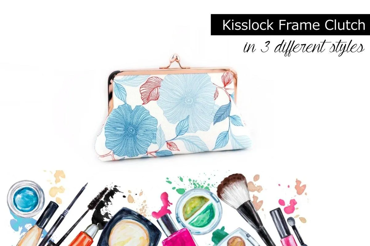 Kisslock Frame Clutch in 3 Different Styles - Tutorial & PDF Pattern