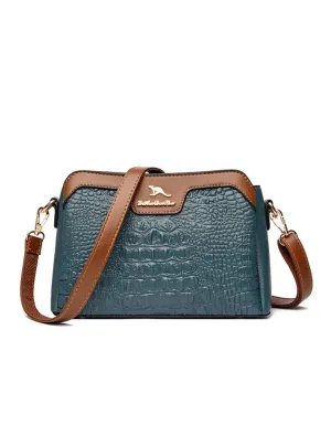 Large-capacity Multi-layer Crocodile Shoulder Bag