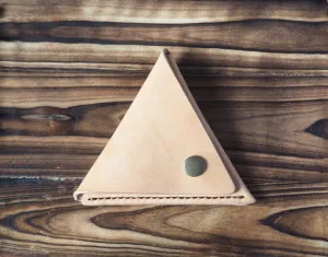 Leather Triangle Coin Purse #Natural Nude