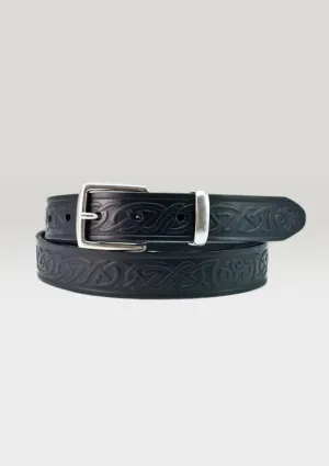 Lee River Black Leather Teltin Celtic Belt