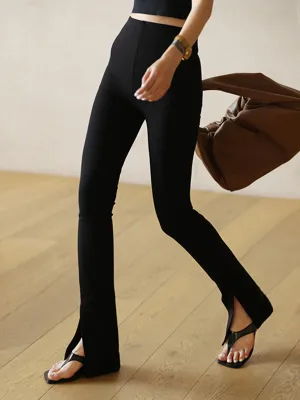 Leisure Slit Graceful Straight Leg Pants