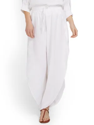 Linen-Blend Slit-Leg Pant