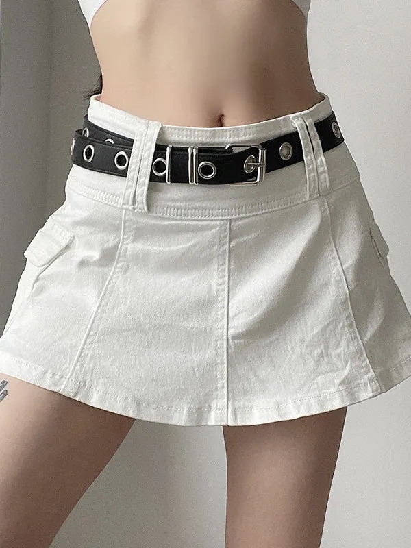 Linen Waist Graceful Dart Mini Skirt