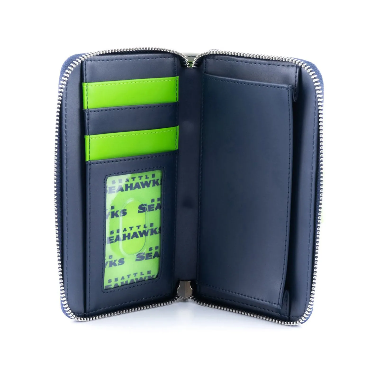 Loungefly NFL Seattle Seahawks Logo All Over Print Bifold Wallet