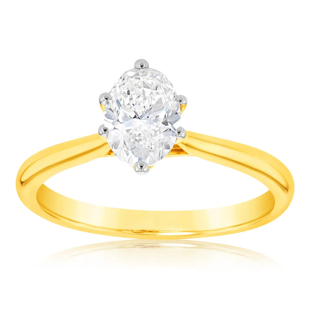 Luminesce Lab Grown 14ct Yellow Gold 1 Carat Solitaire Engagement Ring