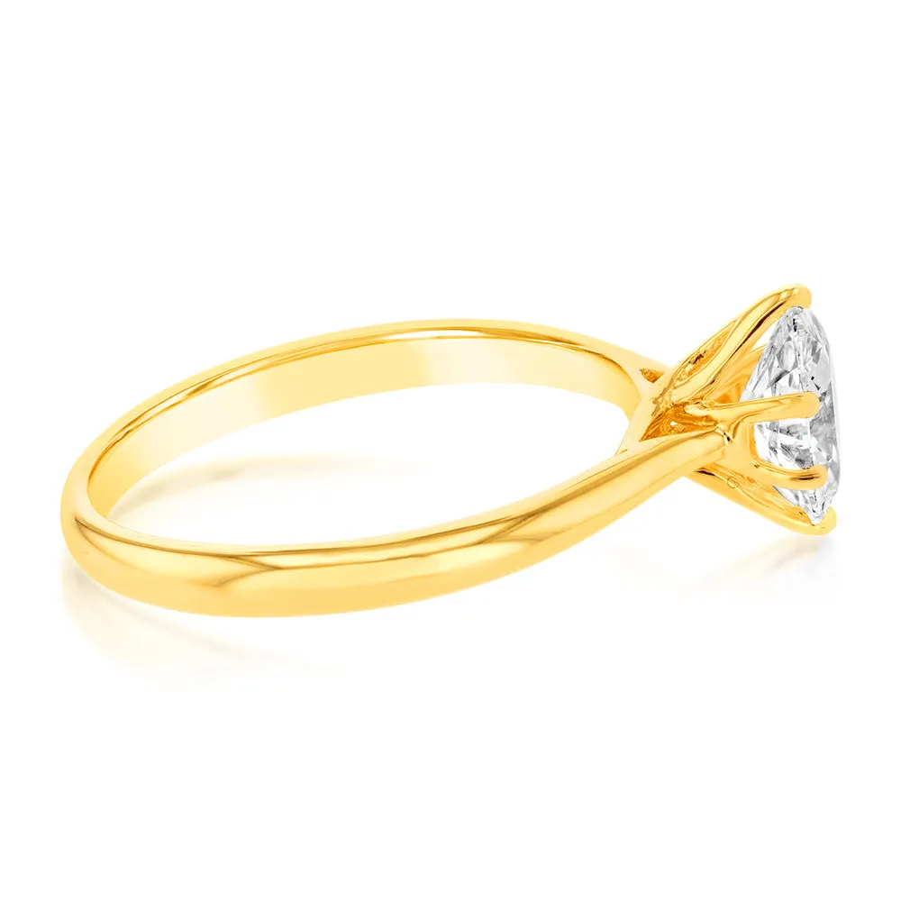 Luminesce Lab Grown 14ct Yellow Gold 1 Carat Solitaire Engagement Ring