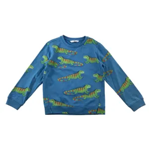 M&S sweater 5-6 year blue lizard graphic print design