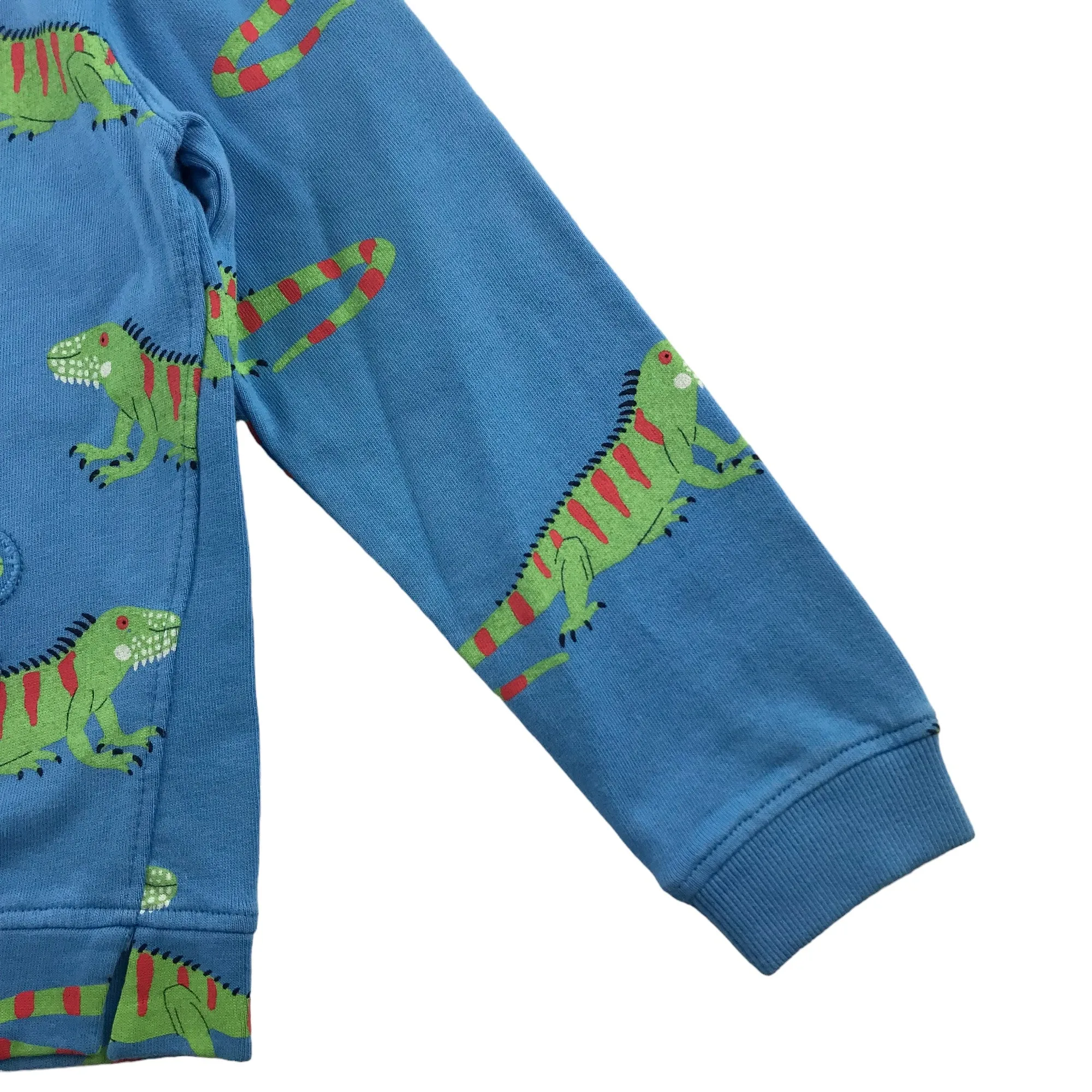 M&S sweater 5-6 year blue lizard graphic print design