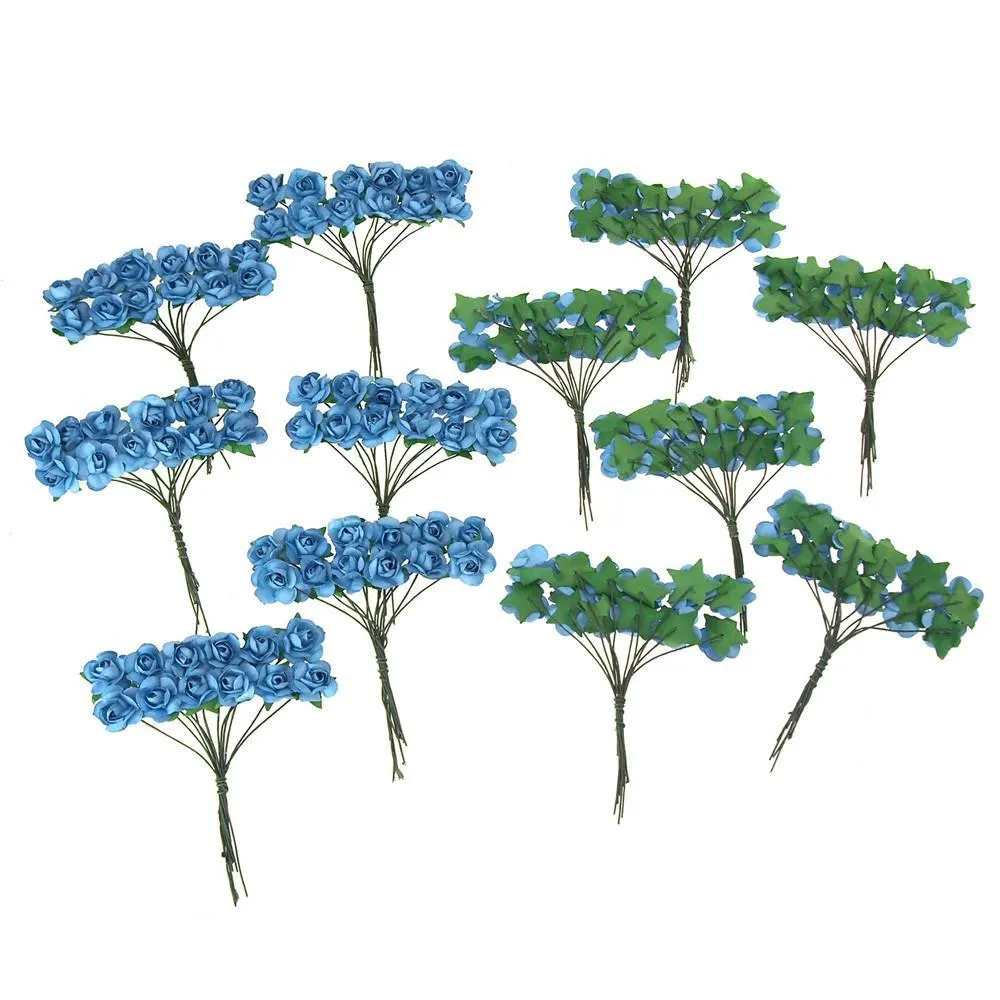 Mini Paper Flowers Branch, 1/2-Inch, 12-Piece