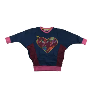 Mini Street Style sweater 4 years Navy love heart graphic design cotton