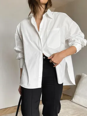 Minimalist Button Graceful Down Shirt