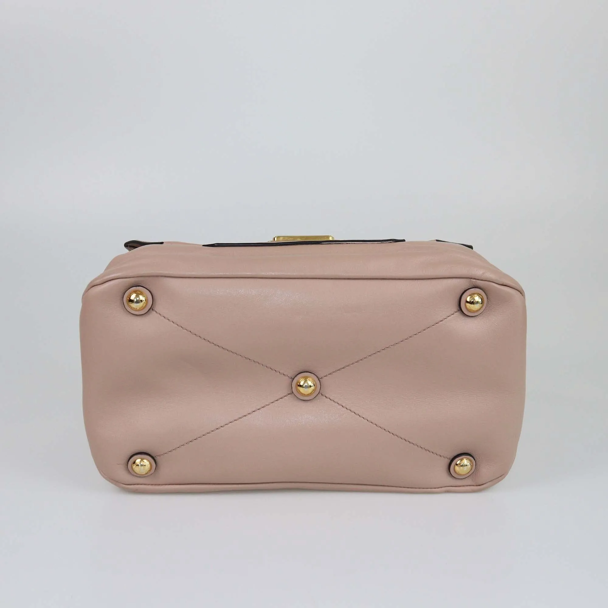 Miu Miu Beige Vitello Soft Flap Top Handle Bag