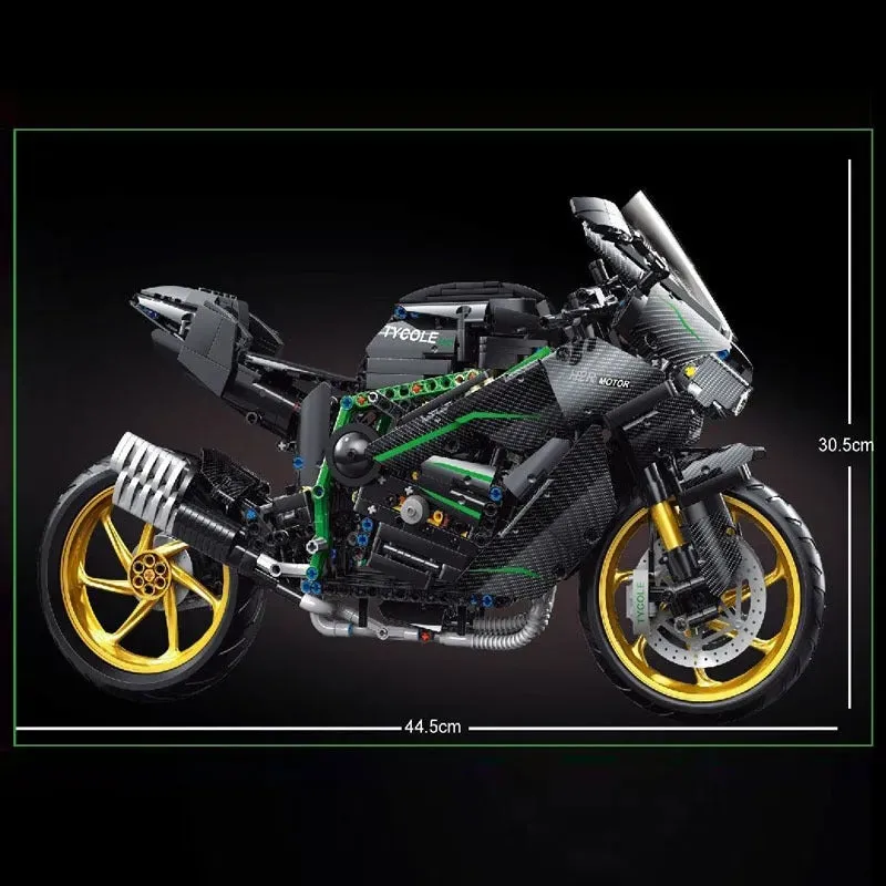 MOC KAWASAKI H2R Racing Motorcycle Bricks Toys T4019