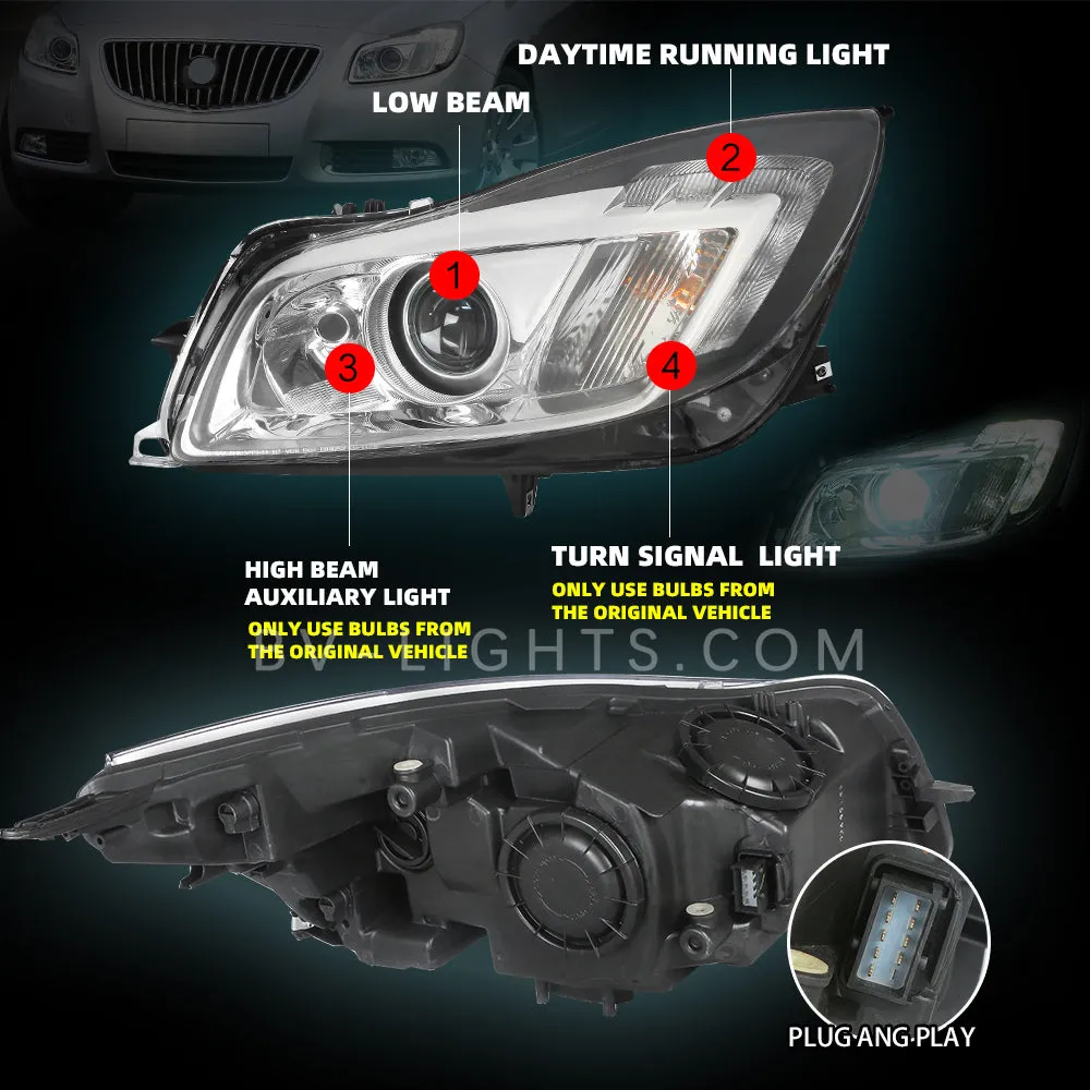 Modified headlight assembly for Buick Regal 2009-2013 Upgrade to the Latest Style LED headlight lamp  Daytime running light