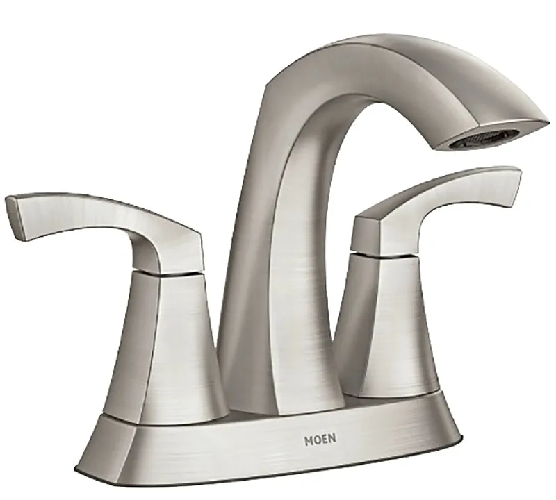 Moen Lindor Series 84506SRN Centerset Bathroom Faucet, 1.2 gpm, 2-Faucet Handle, 3-Faucet Hole, Metal, Brushed Nickel :EA: QUANTITY: 1