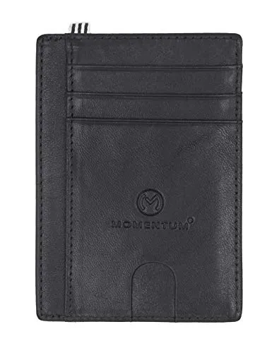 Momentum's Ultra Slim Flatline RFID Wallet | Italian Vegetable Tanned Leather | Clear ID Window