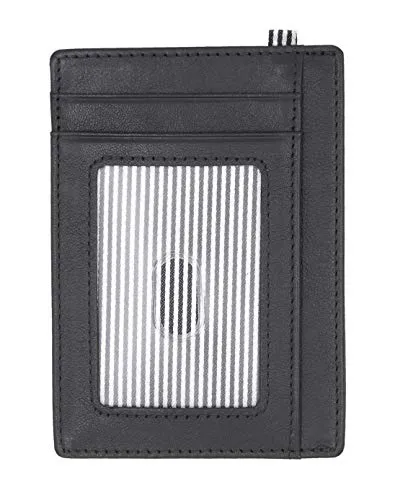 Momentum's Ultra Slim Flatline RFID Wallet | Italian Vegetable Tanned Leather | Clear ID Window