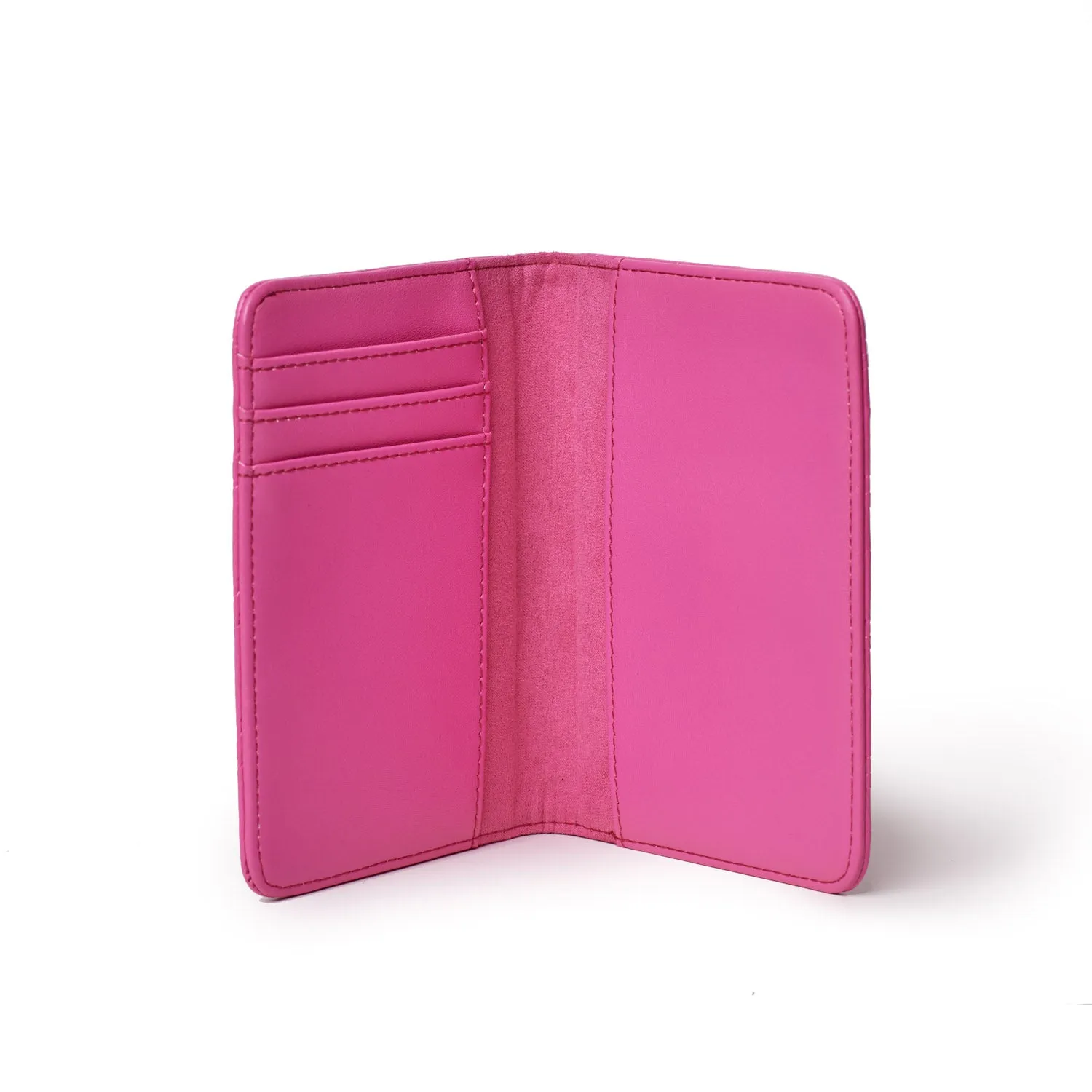 MONOGRAM PASSPORT HOLDER - HOT PINK